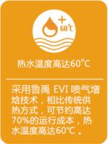 魯禹空氣源熱泵出水溫度60度